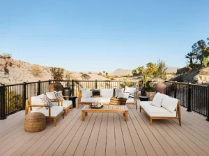 PVC Teak Vintage Deck with Outdoor Furniture