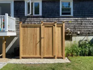Outdoor Shower Installation in South Shore, MA | Cedar & PVC Enclosures